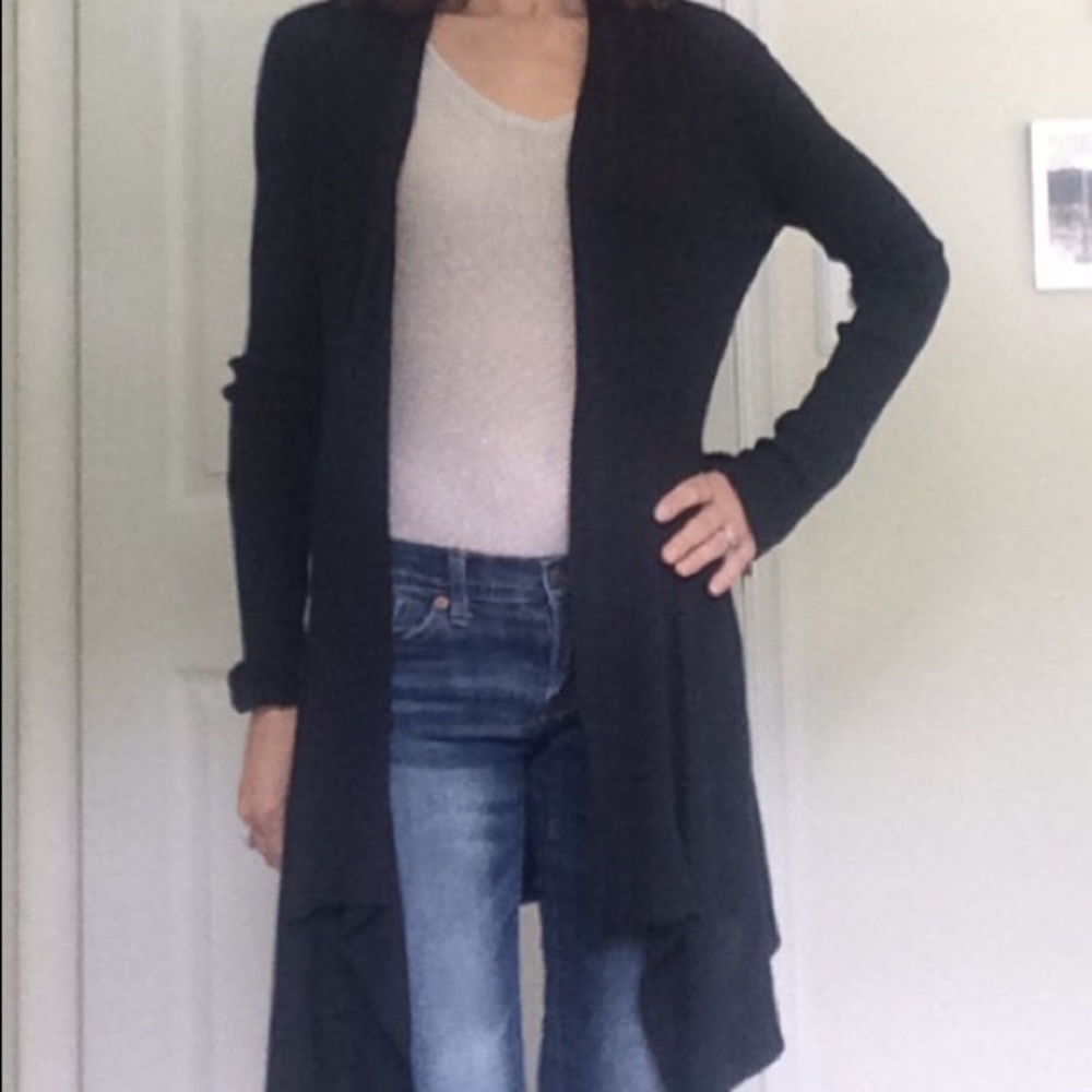 Navy open sweater